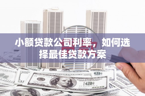 广汉小额贷款公司利率，如何选择最佳贷款方案