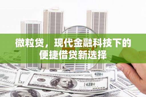 广汉微粒贷，现代金融科技下的便捷借贷新选择