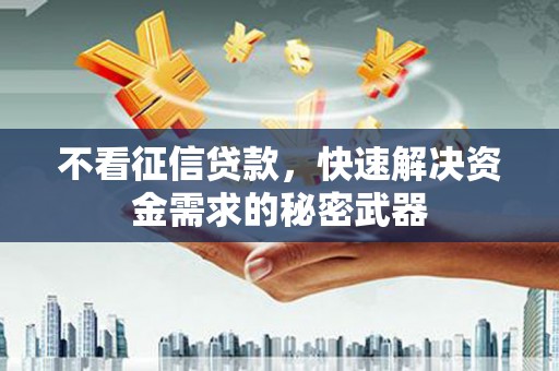 广汉不看征信贷款，快速解决资金需求的秘密武器