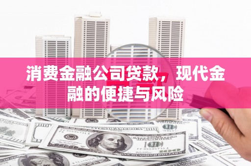 广汉消费金融公司贷款，现代金融的便捷与风险