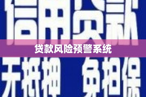广汉贷款风险预警系统